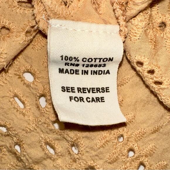 Joie Crochet Eyelet Tan Sleeveless V-Neck Top Size XS - Picture 5 of 9